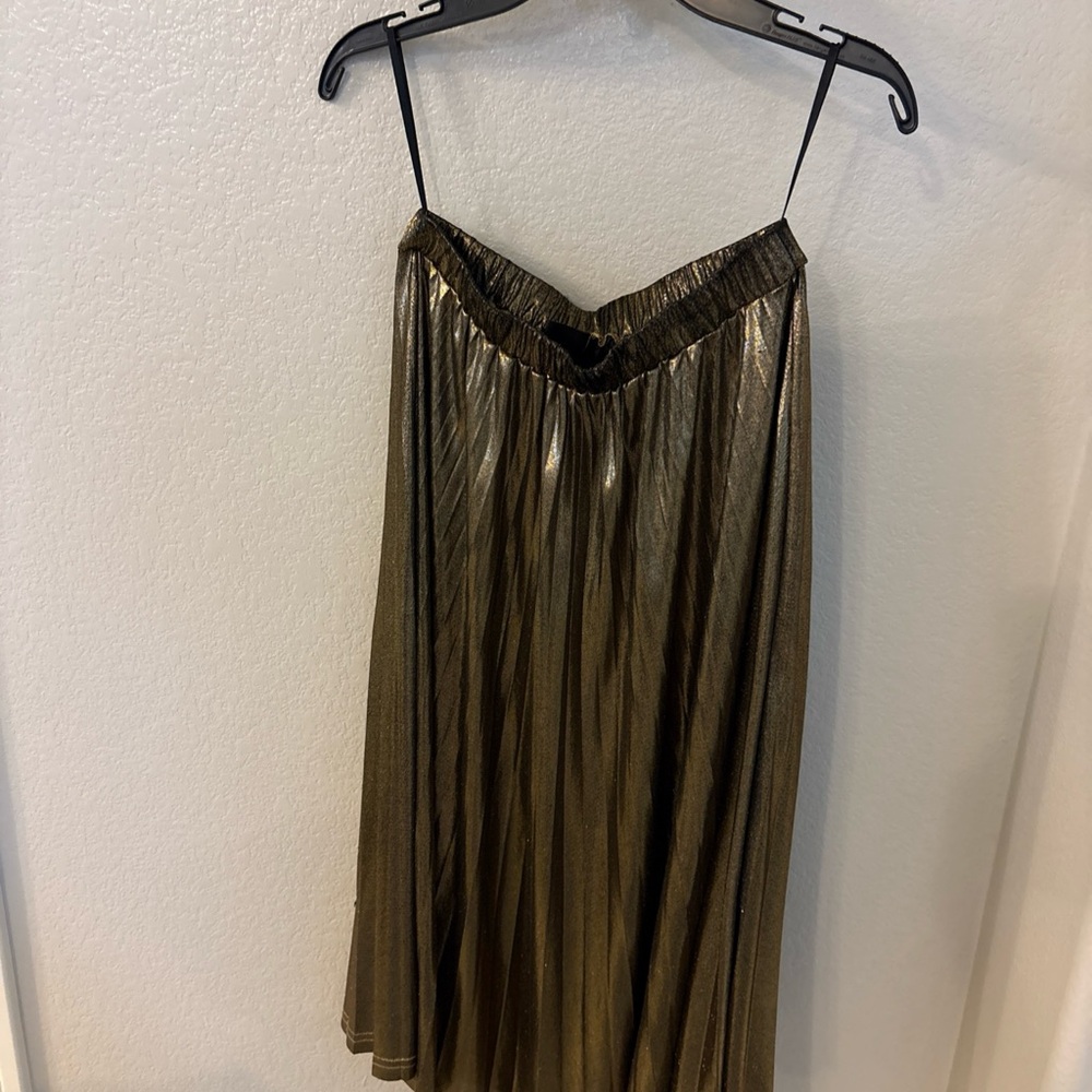 SHEIN Metallic Gold A-Line Skirt